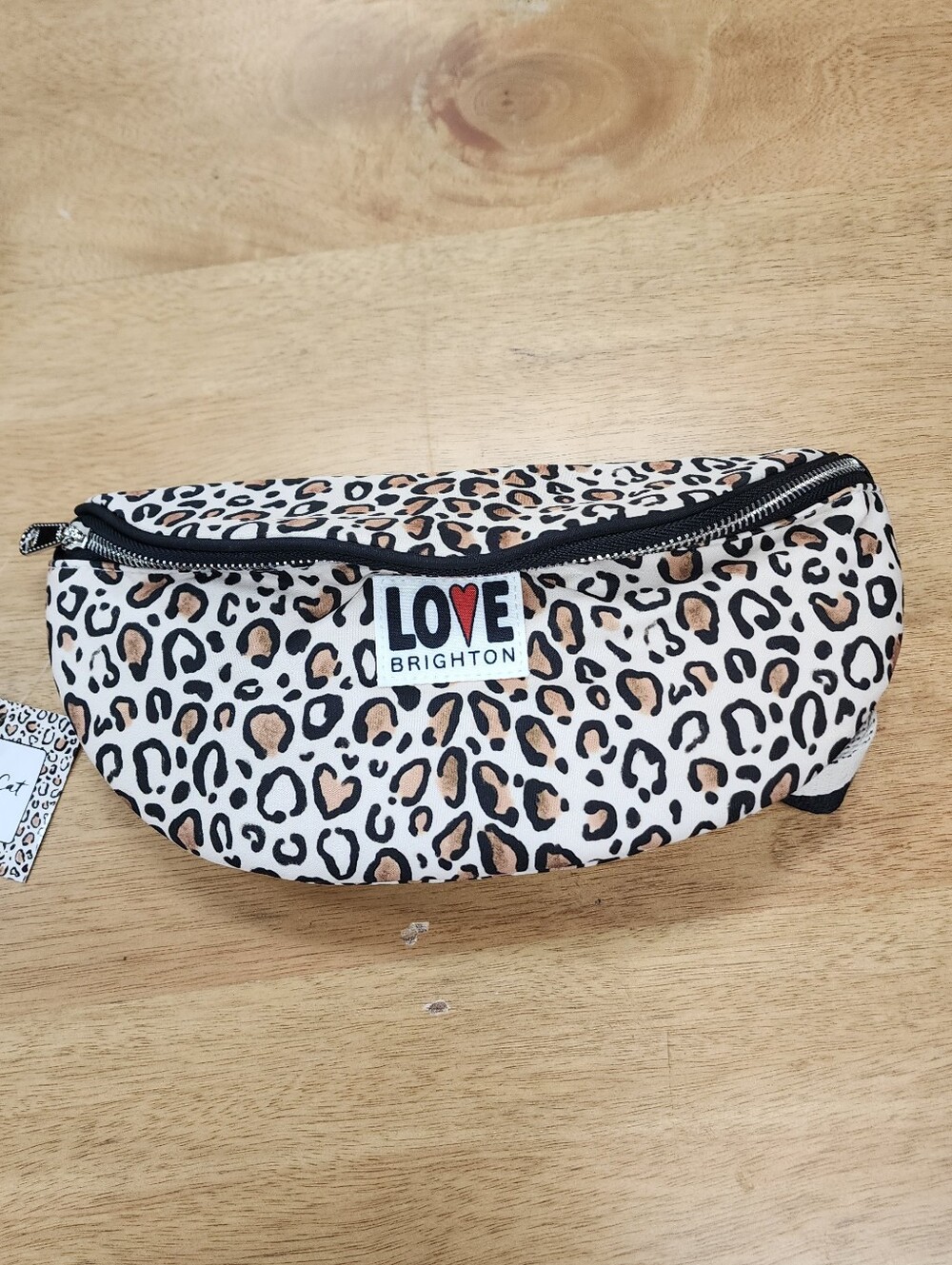 Brighton Leopard Print Cosmetic Waist Bag in Cream, Brown & Black